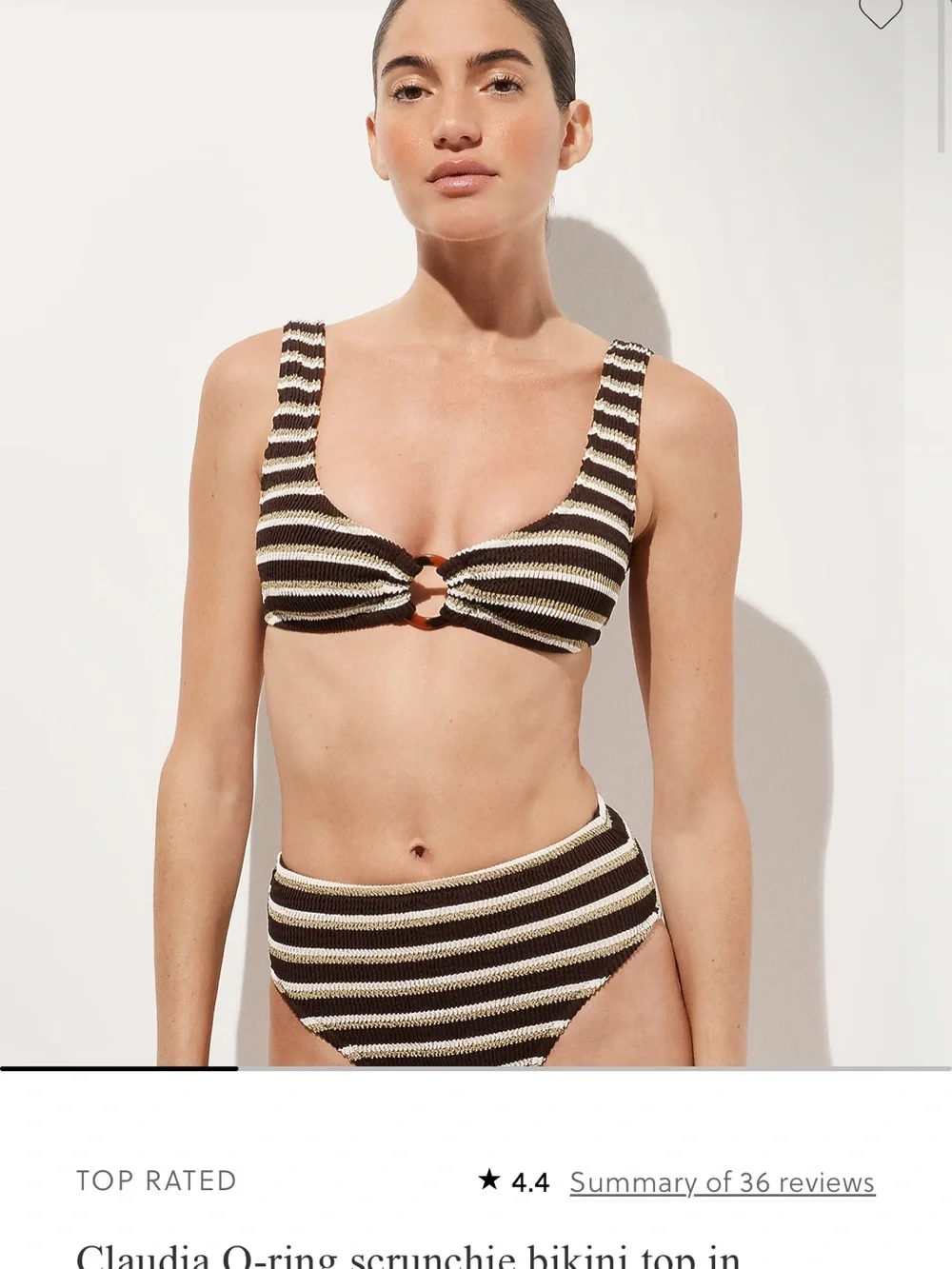 J. Crew Cream & Brown Striped Bikini Bottoms - Picture 6 of 7